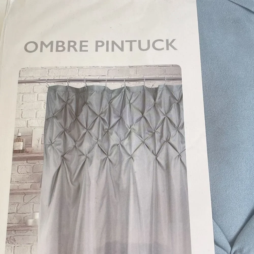Allure Home Creation Gray Ombre Pintuck Shower Curtain Size 70